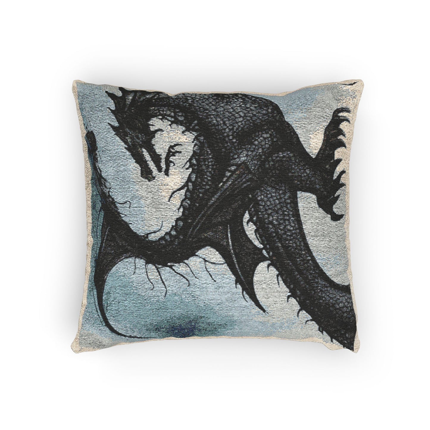 Woven Pillow — Gothic Dragon Needlepoint Decorative Pillow