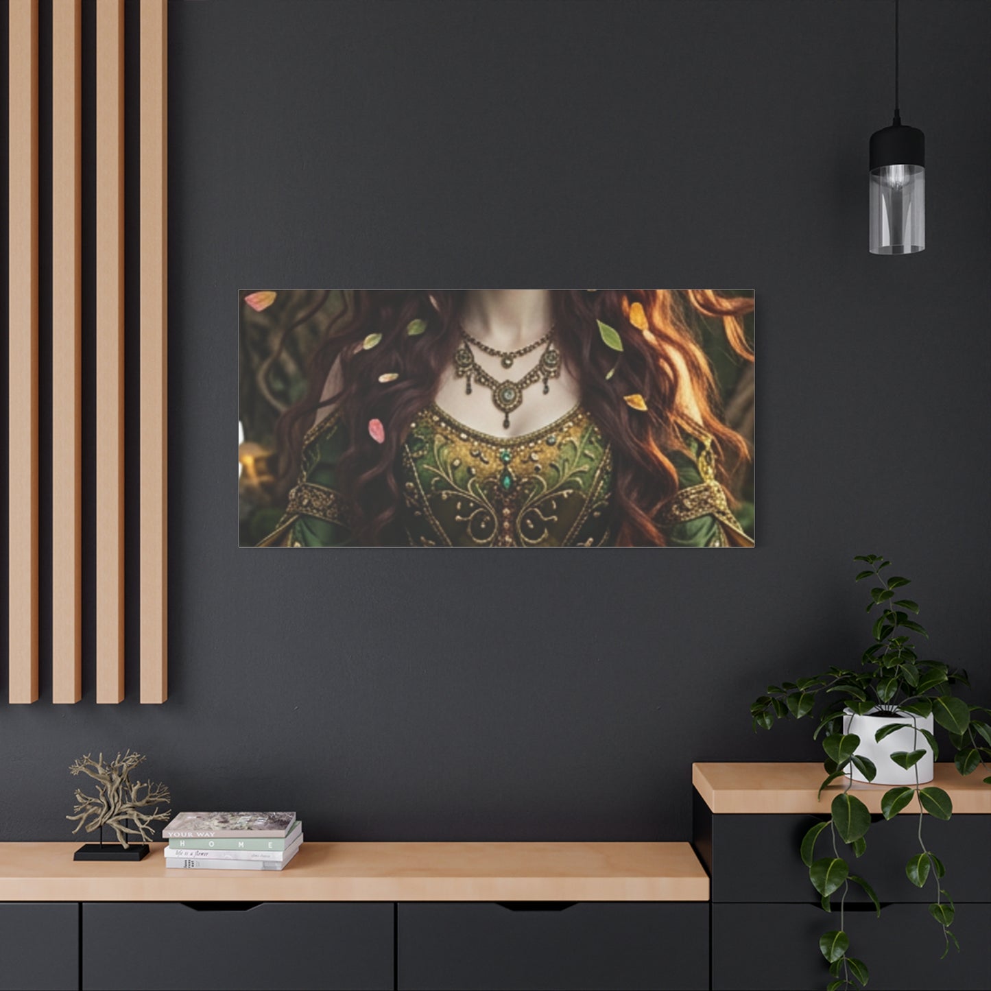 Forest Goddess Canvas Print – Ethereal Redhead Portrait Matte Stretched Wall Art