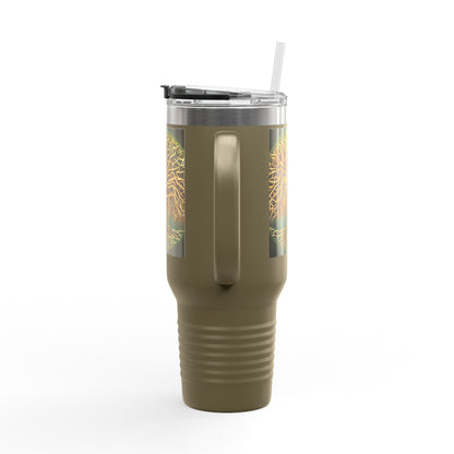 40oz Insulated Travel Mug — Golden Tree of Life Design