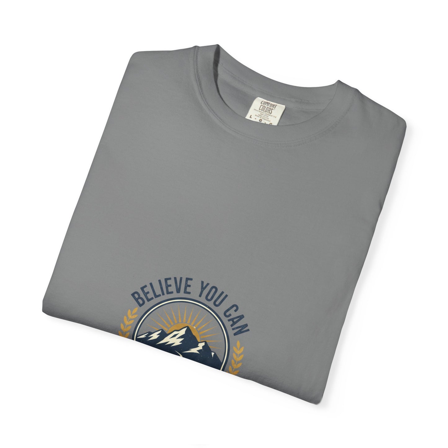 Believe You Can Mountain Motif T-Shirt