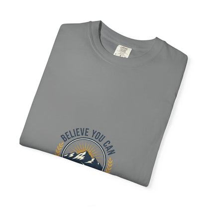 Believe You Can Mountain Motif T-Shirt