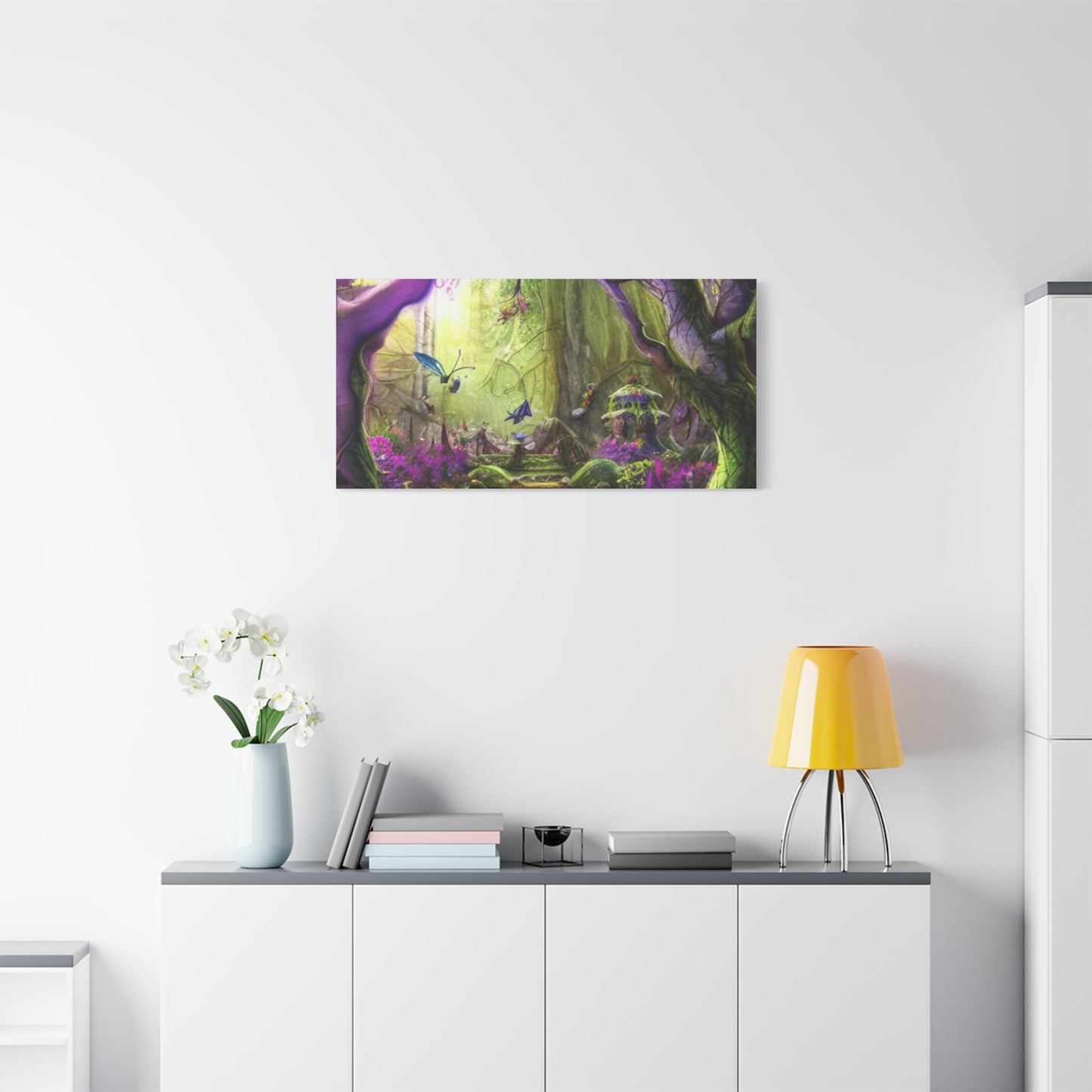 Enchanted Fairy Forest Canvas Wall Art — Magical Woodland Pathway
