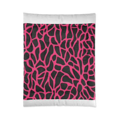 Pink Giraffe Print Comforter
