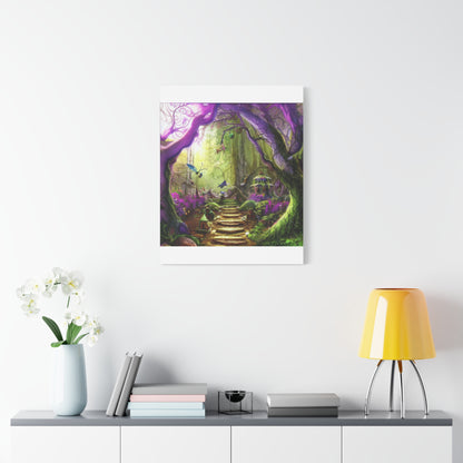 Enchanted Fairy Forest Canvas Wall Art — Magical Woodland Pathway