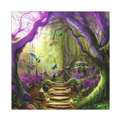 Enchanted Fairy Forest Canvas Wall Art — Magical Woodland Pathway