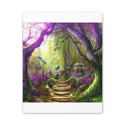 Enchanted Fairy Forest Canvas Wall Art — Magical Woodland Pathway