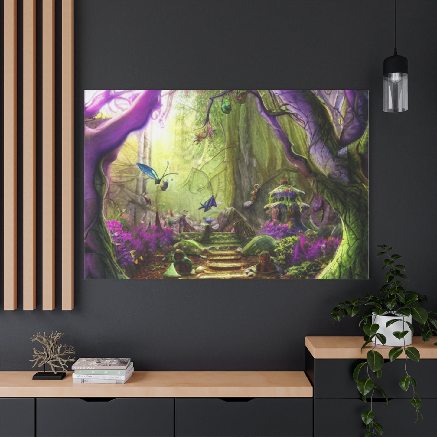 Enchanted Fairy Forest Canvas Wall Art — Magical Woodland Pathway