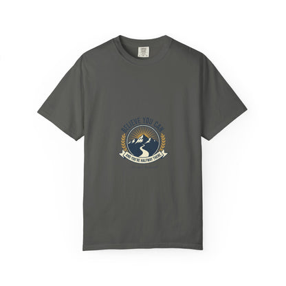 Believe You Can Mountain Motif T-Shirt