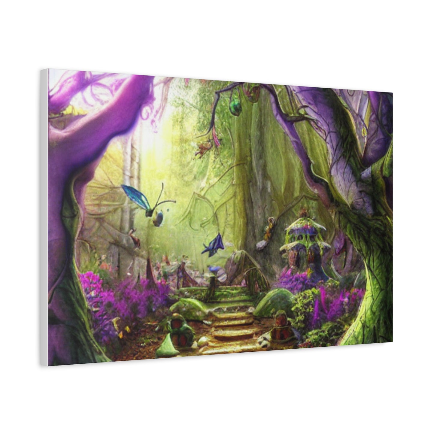 Enchanted Fairy Forest Canvas Wall Art — Magical Woodland Pathway