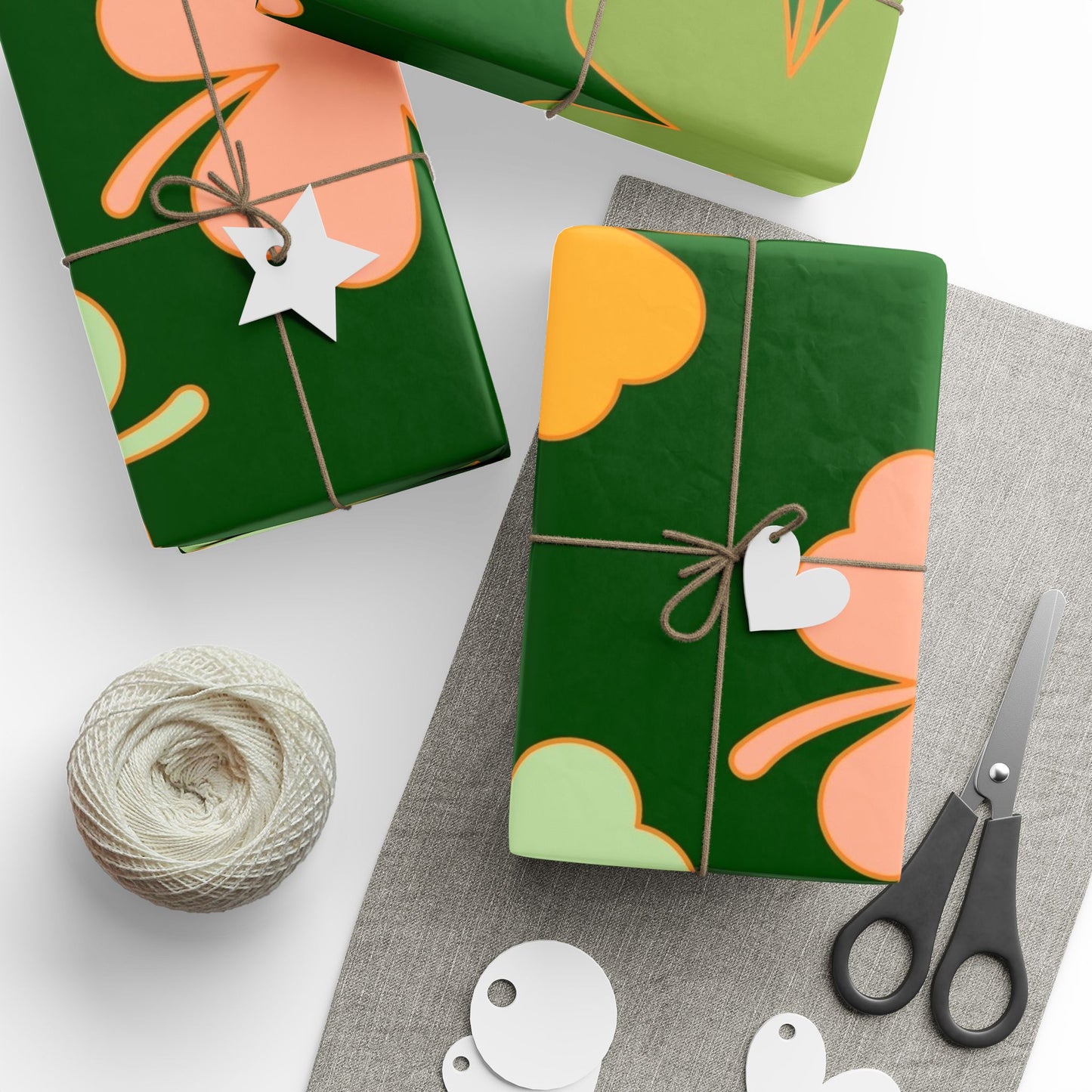 Clover Pattern Wrapping Paper — Green Shamrock Gift Wrap for St. Patrick’s Day & Spring Celebrations