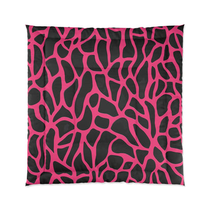 Pink Giraffe Print Comforter