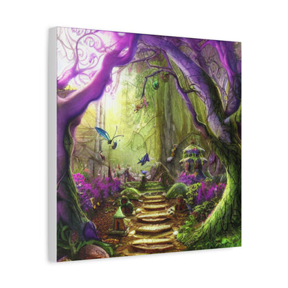 Enchanted Fairy Forest Canvas Wall Art — Magical Woodland Pathway