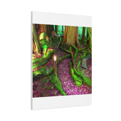 Enchanted Forest Moss Path Canvas Print — Matte Stretched Wall Art