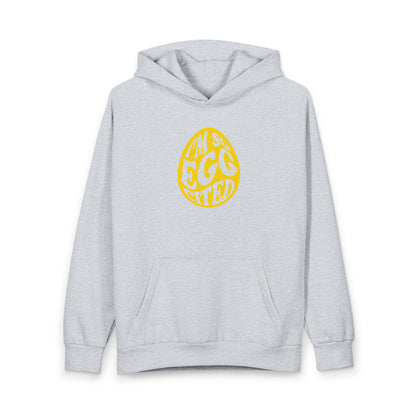 Easter 'I'm So Egg-cited' Hoodie — Cute Yellow Egg Graphic Pullover