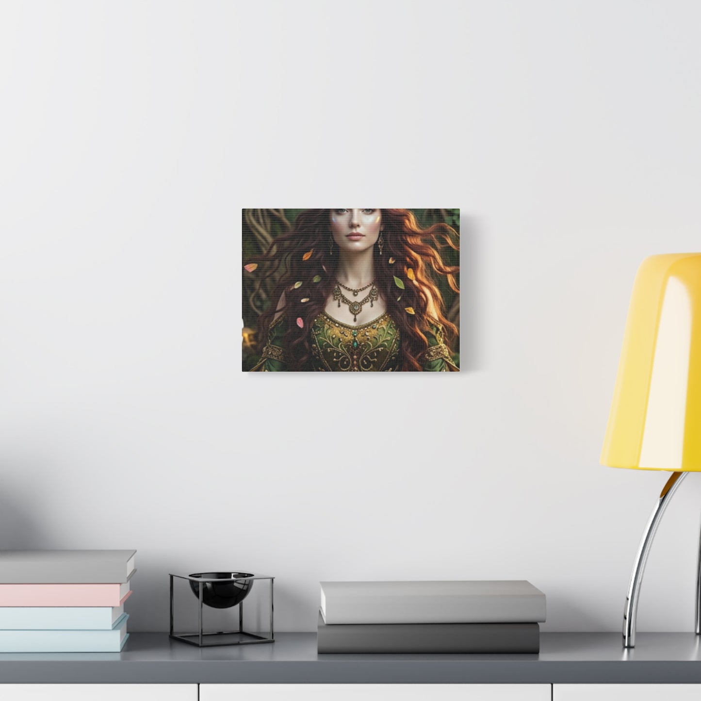 Forest Goddess Canvas Print – Ethereal Redhead Portrait Matte Stretched Wall Art