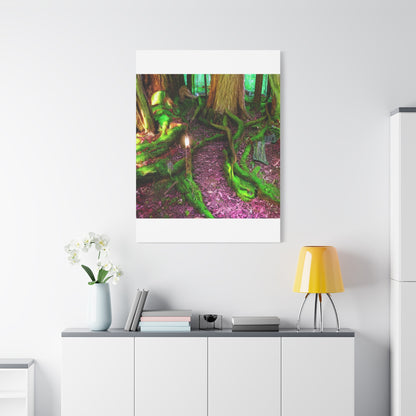 Enchanted Forest Moss Path Canvas Print — Matte Stretched Wall Art