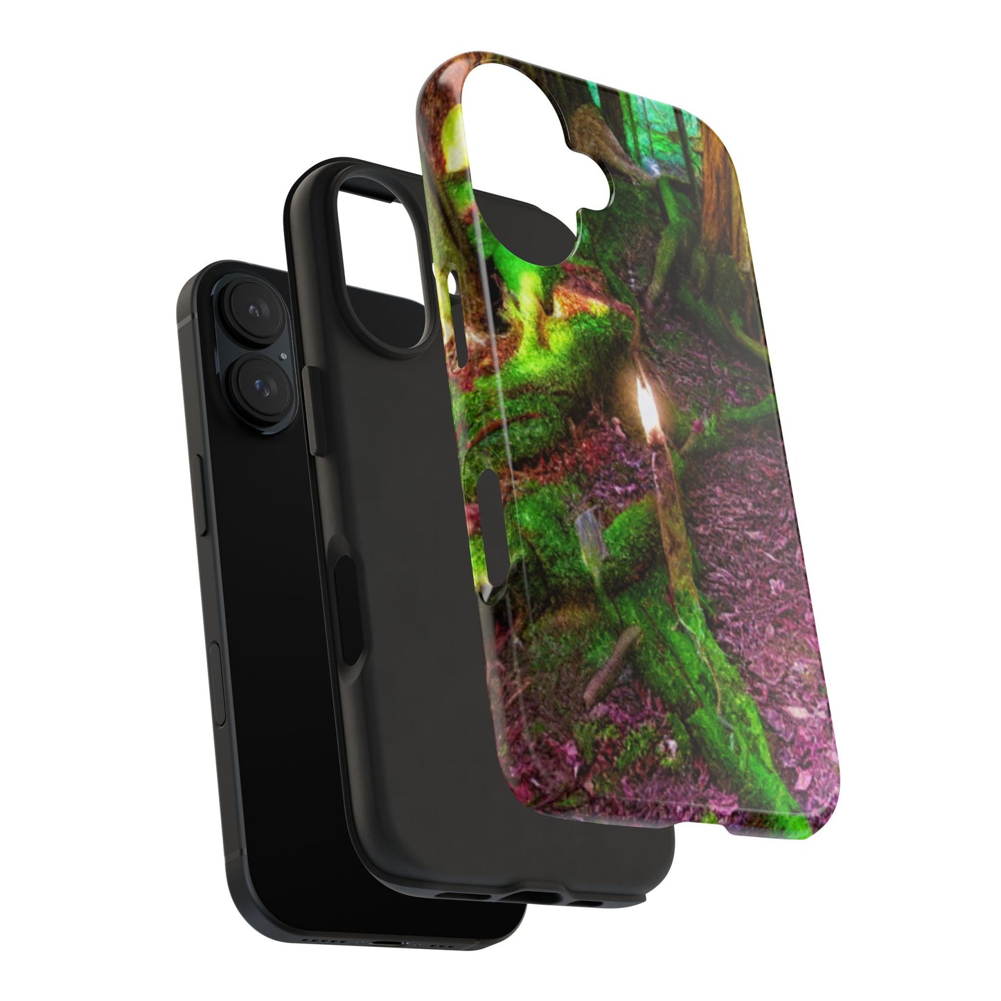 Forest Moss Candle Phone Case — Enchanted Woodland Tough Phone Case