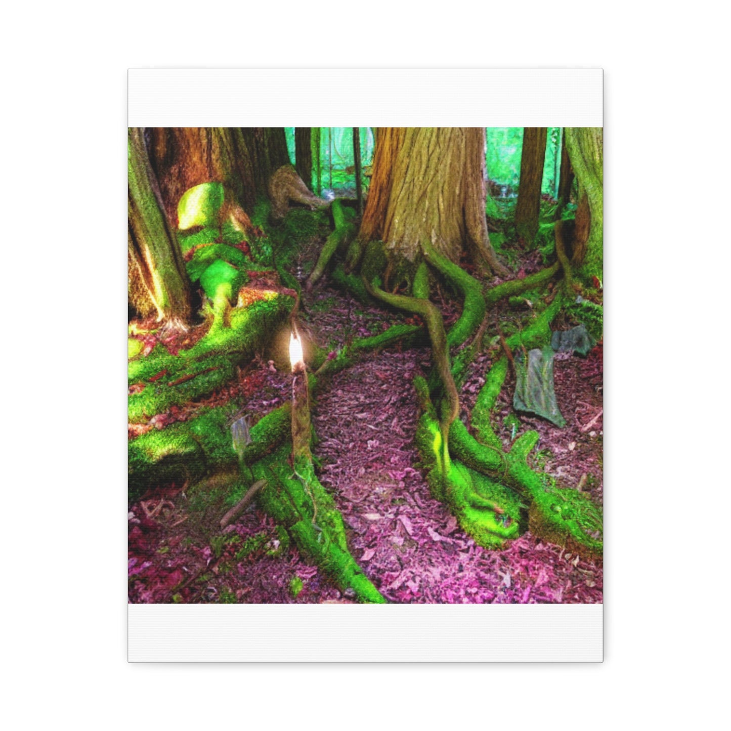 Enchanted Forest Moss Path Canvas Print — Matte Stretched Wall Art