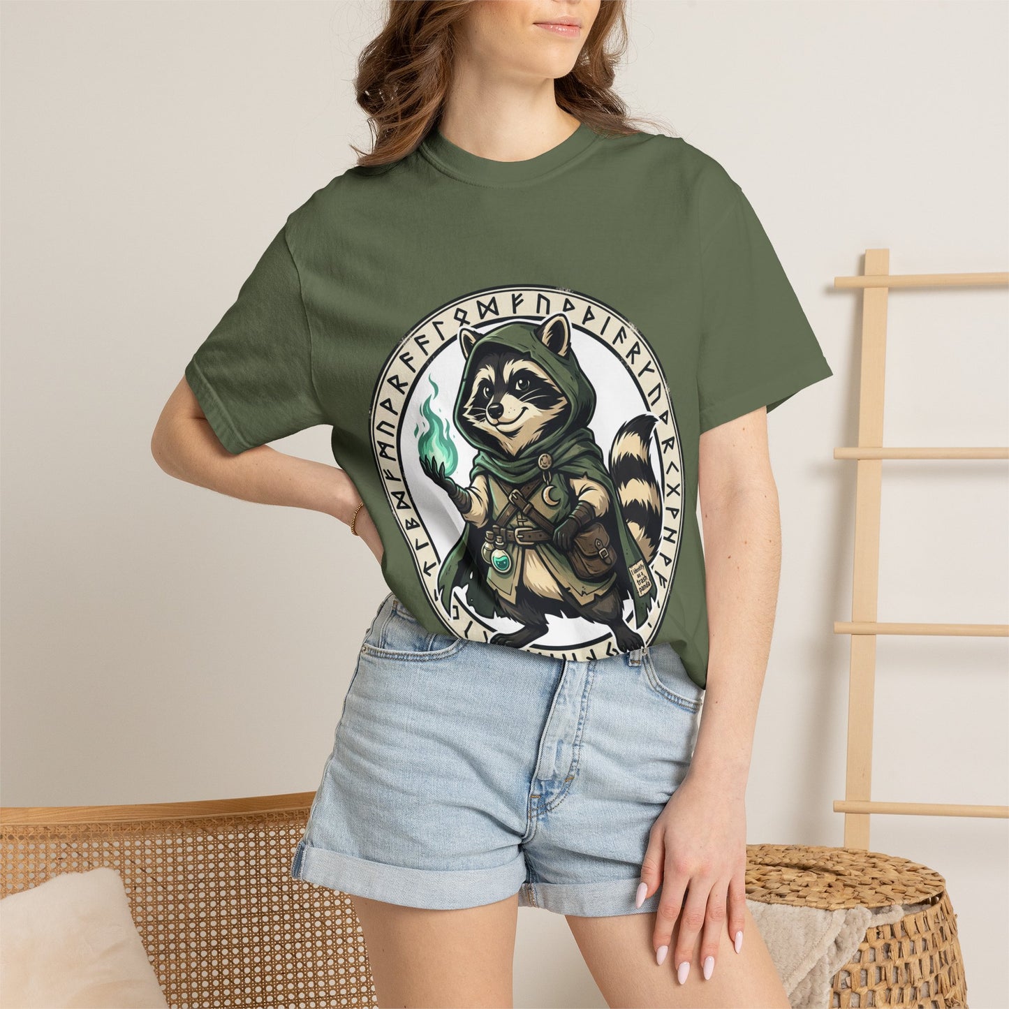Raccoon Wizard T-Shirt – Cute Fantasy Mage Graphic Tee