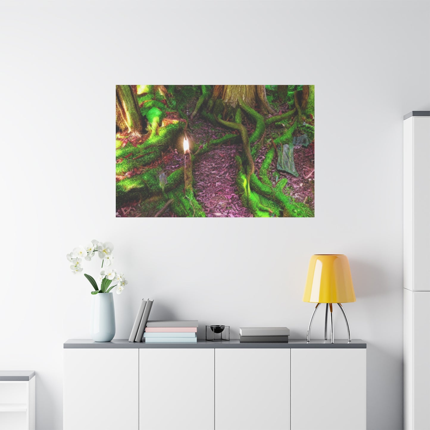 Enchanted Forest Moss Path Canvas Print — Matte Stretched Wall Art