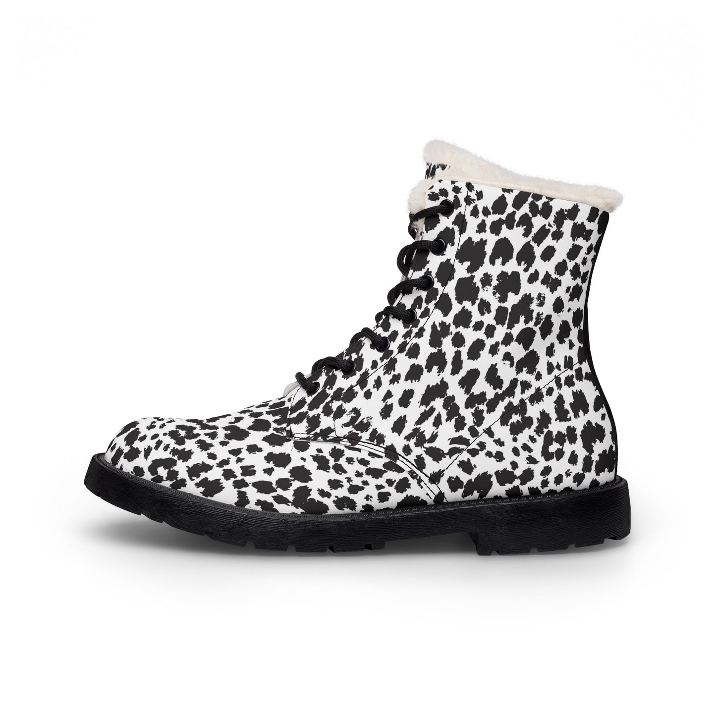 Men's Leopard Print Fur-Lined Leather Boots — Cozy Winter Ankle Boots