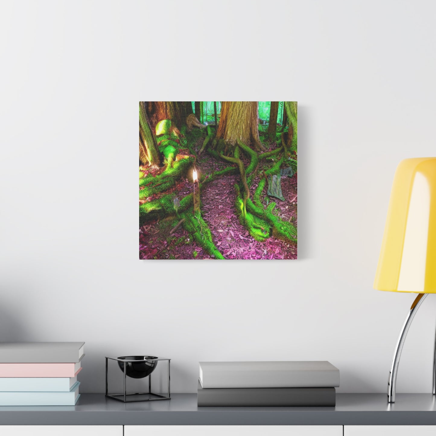 Enchanted Forest Moss Path Canvas Print — Matte Stretched Wall Art