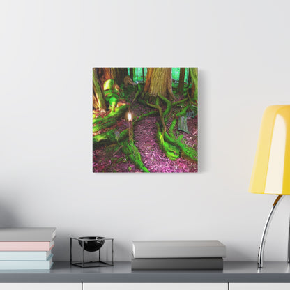 Enchanted Forest Moss Path Canvas Print — Matte Stretched Wall Art