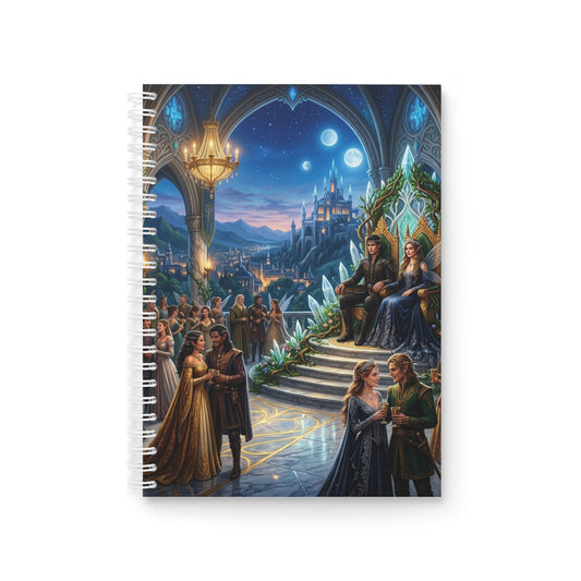 Fantasy Fairy Court Spiral Notebook — Enchanted Castle Ball Journal