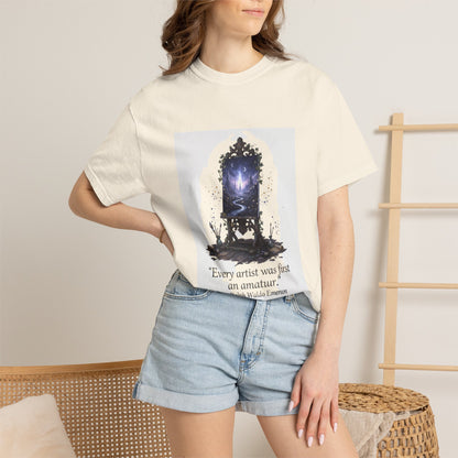 Artistic Mirror T-Shirt — "Every artist was first an amateur" Quote Graphic