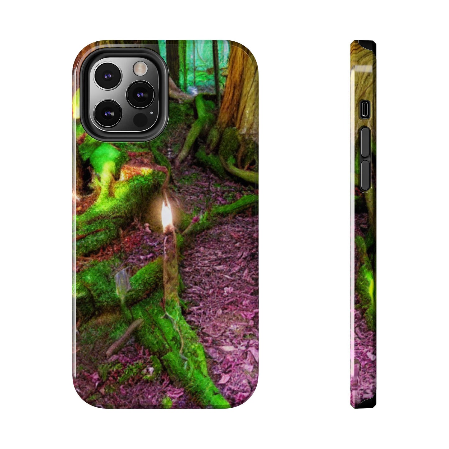 Forest Moss Candle Phone Case — Enchanted Woodland Tough Phone Case