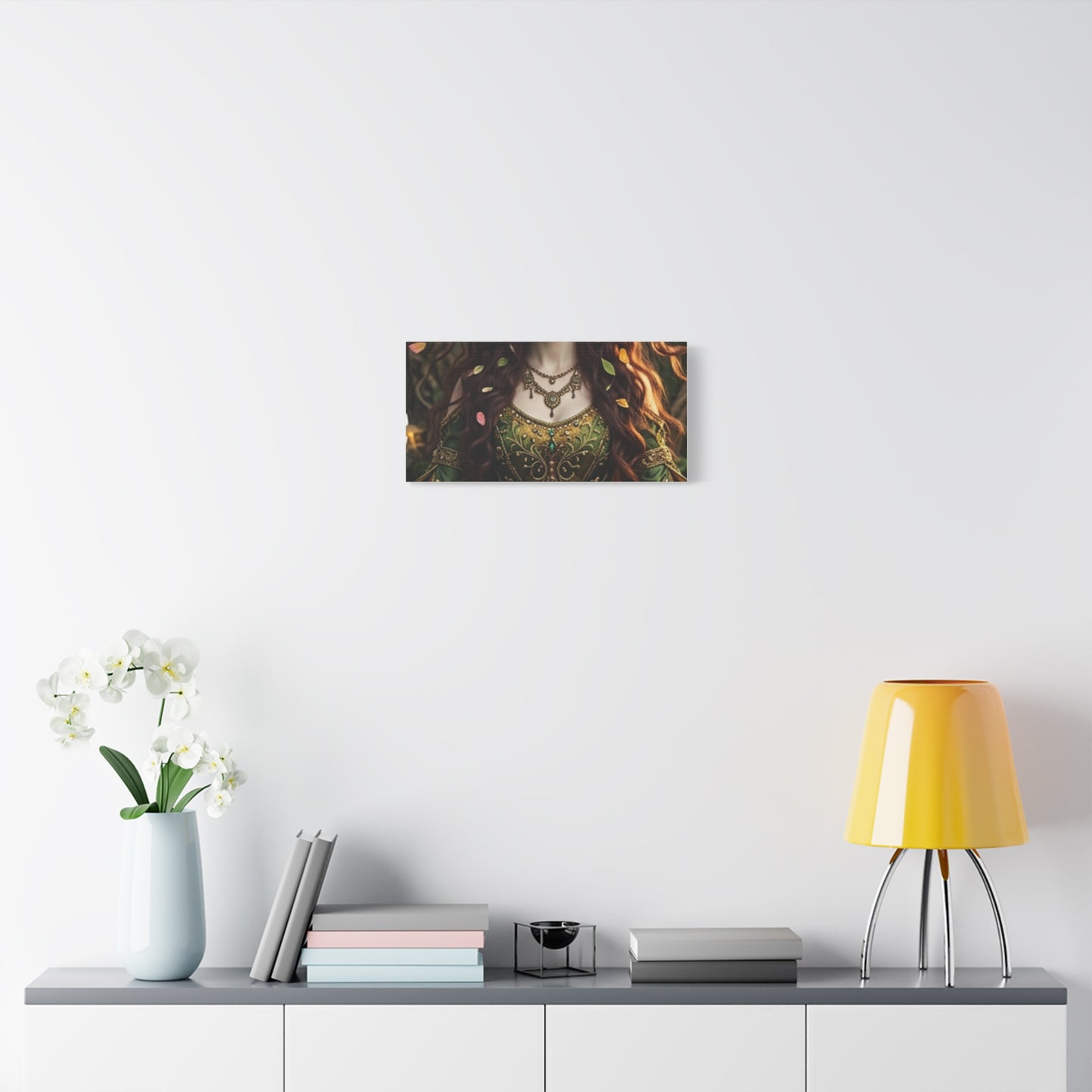 Forest Goddess Canvas Print – Ethereal Redhead Portrait Matte Stretched Wall Art