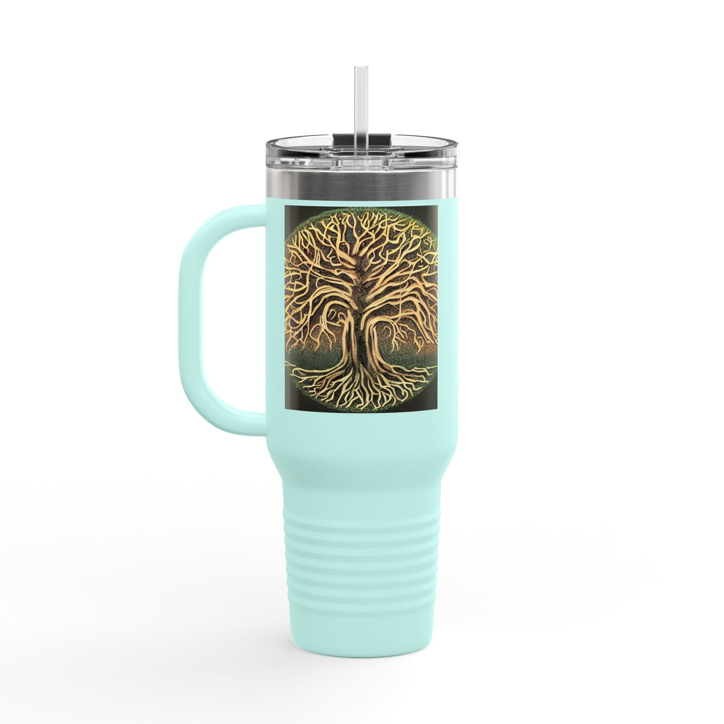 40oz Insulated Travel Mug — Golden Tree of Life Design