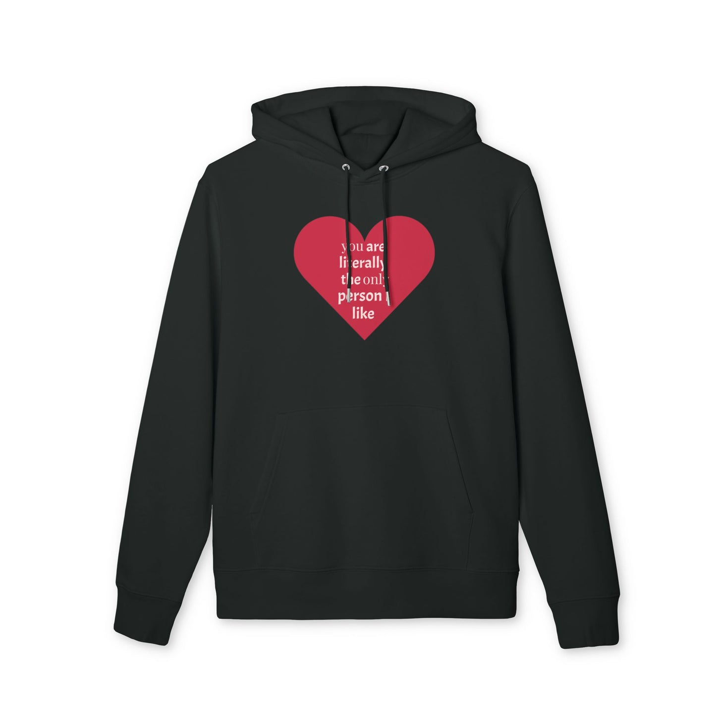 Heart Graphic Hoodie — "I’m an incredibly nice person I like" Casual Valentine Pullover