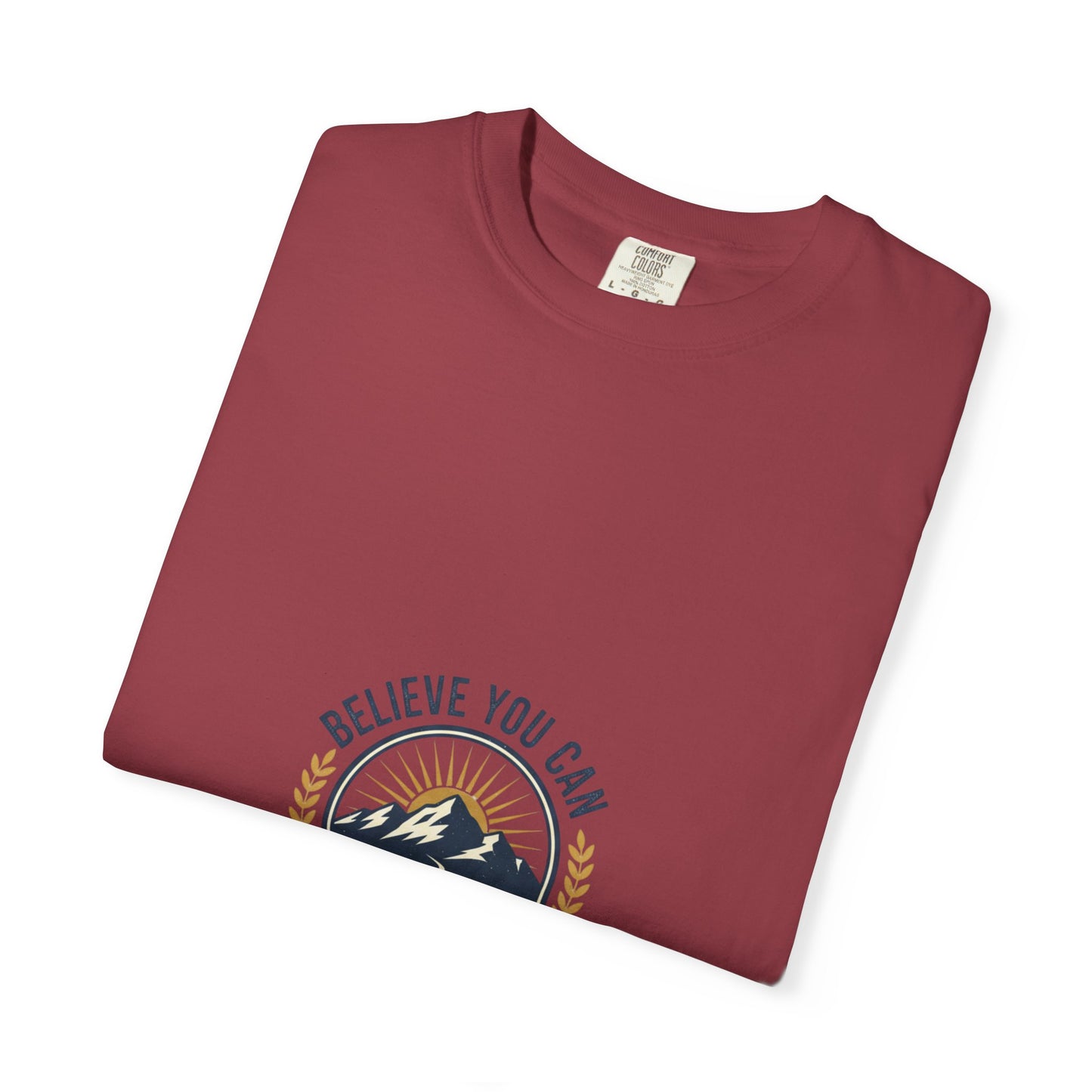 Believe You Can Mountain Motif T-Shirt