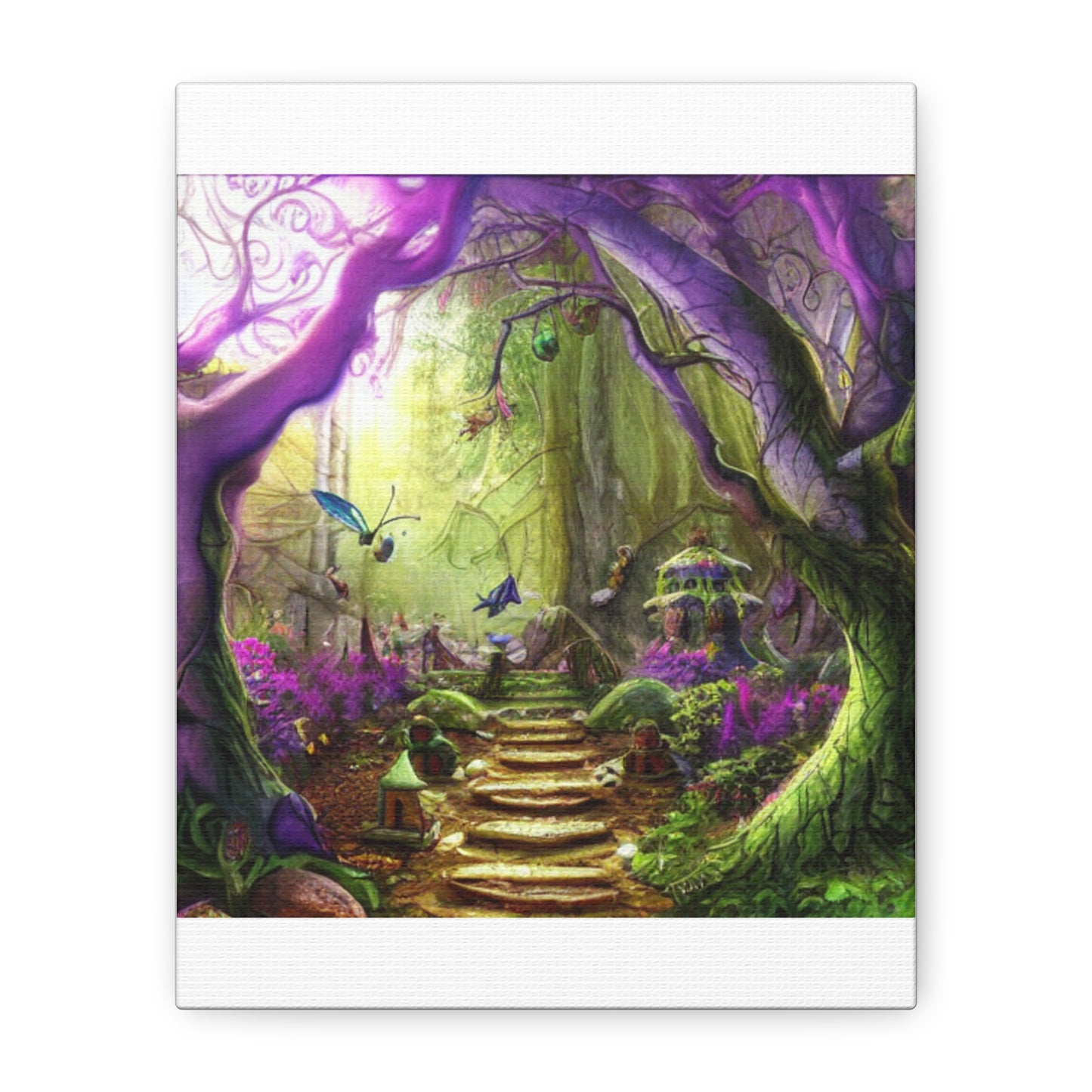Enchanted Fairy Forest Canvas Wall Art — Magical Woodland Pathway
