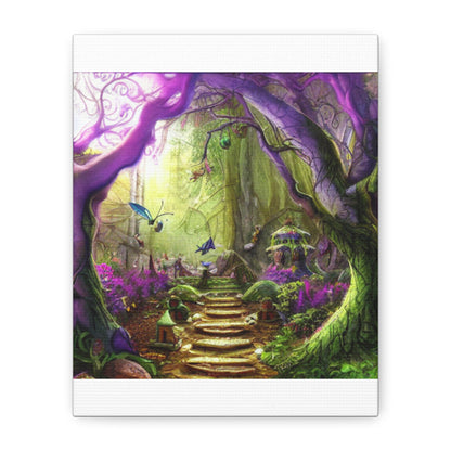 Enchanted Fairy Forest Canvas Wall Art — Magical Woodland Pathway