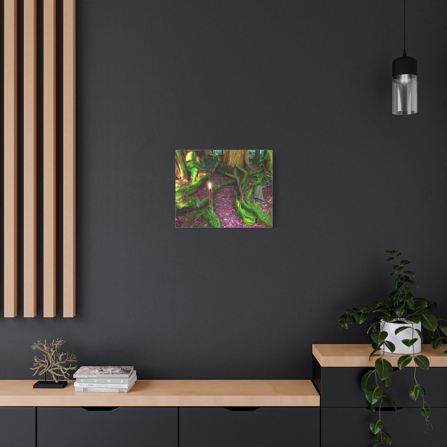 Enchanted Forest Moss Path Canvas Print — Matte Stretched Wall Art