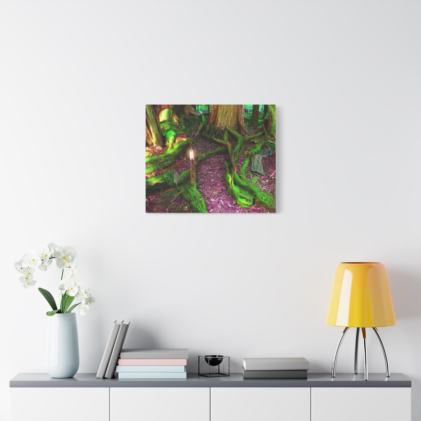 Enchanted Forest Moss Path Canvas Print — Matte Stretched Wall Art