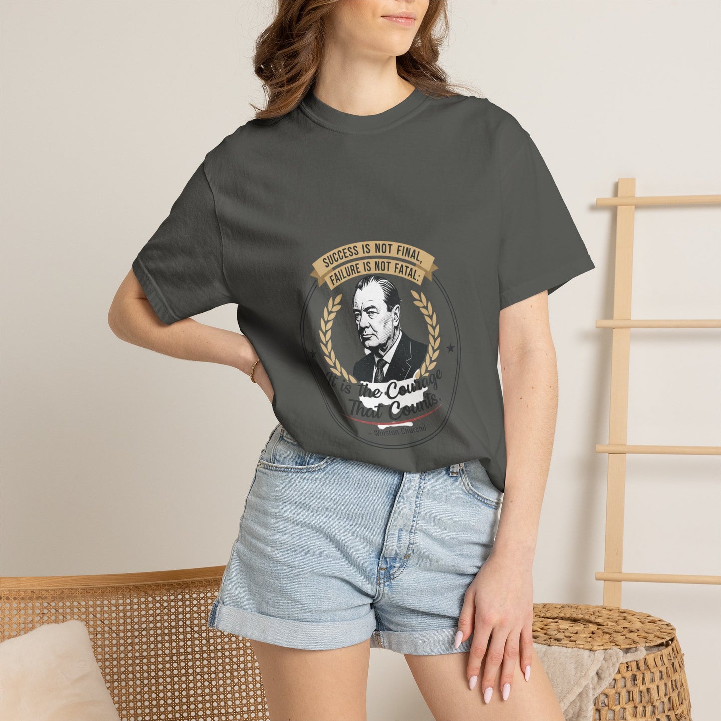 Courage Quote T-Shirt — "It Is the Courage That Counts" Motivational Tee