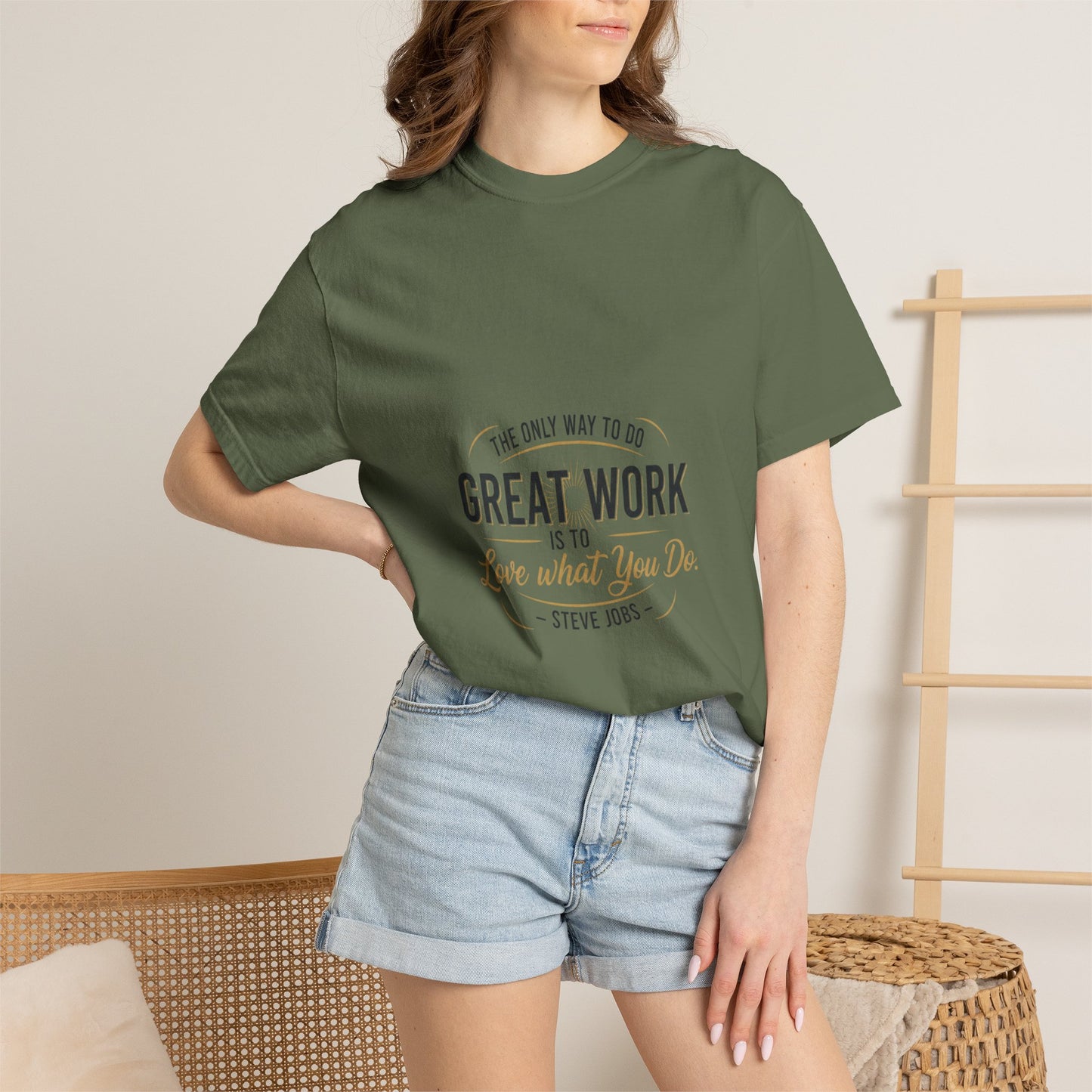 Steve Jobs Quote T-Shirt — "Great Work Is To Love What You Do" Motivational Tee