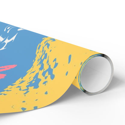 Easter Eggs & Chicks Wrapping Paper Roll — Cute Blue Holiday Gift Wrap