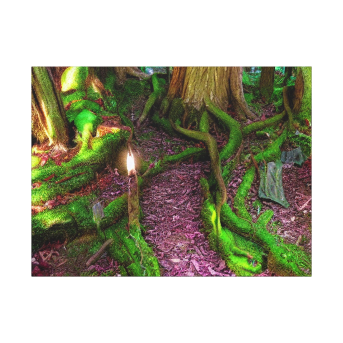Enchanted Forest Moss Path Canvas Print — Matte Stretched Wall Art
