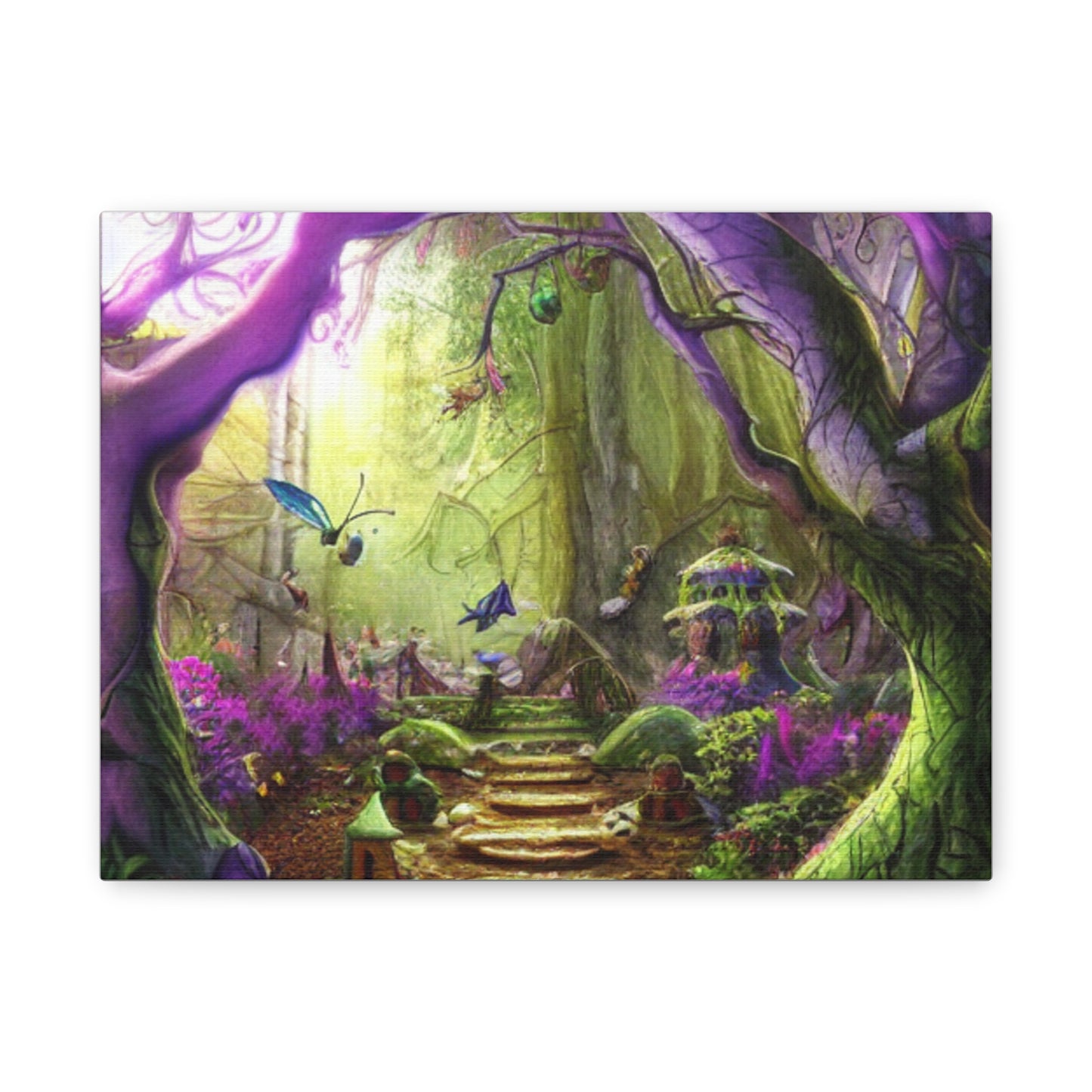 Enchanted Fairy Forest Canvas Wall Art — Magical Woodland Pathway