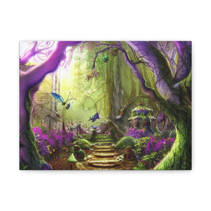 Enchanted Fairy Forest Canvas Wall Art — Magical Woodland Pathway