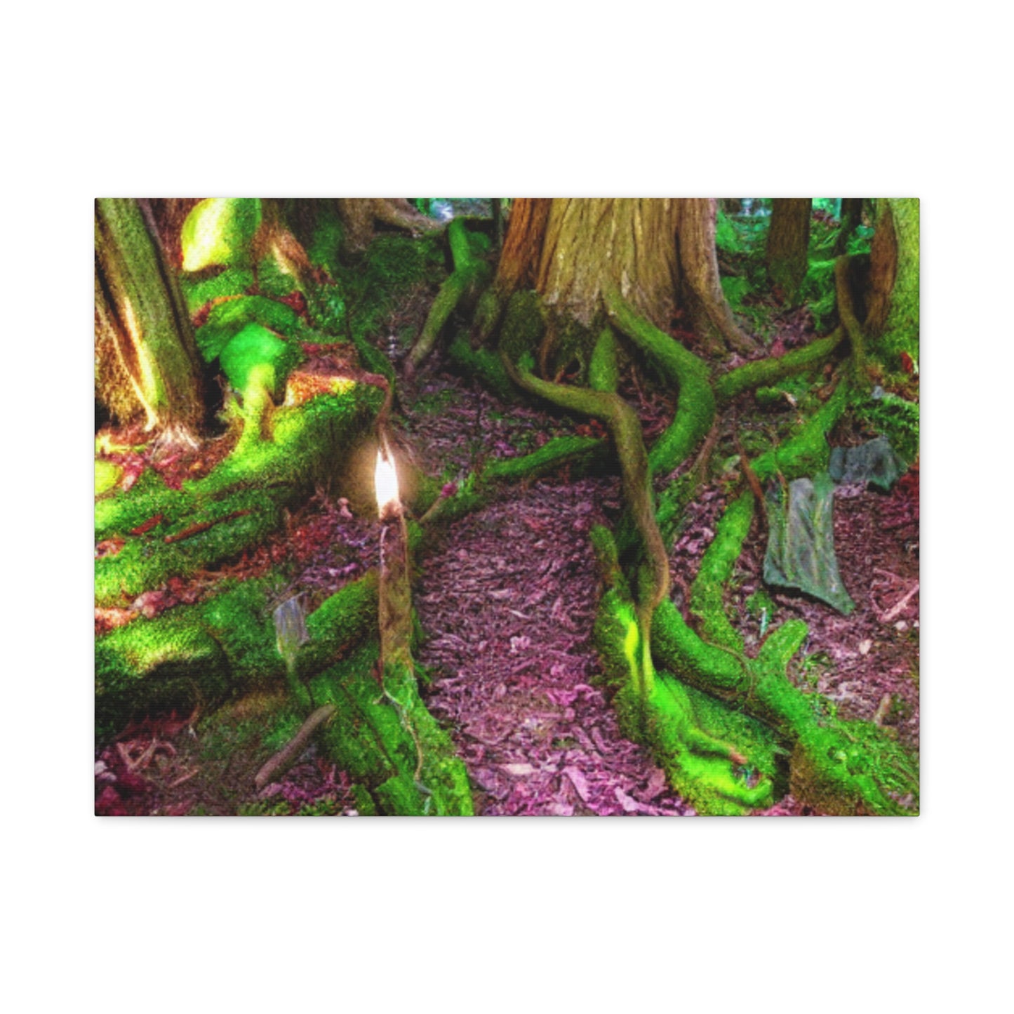 Enchanted Forest Moss Path Canvas Print — Matte Stretched Wall Art