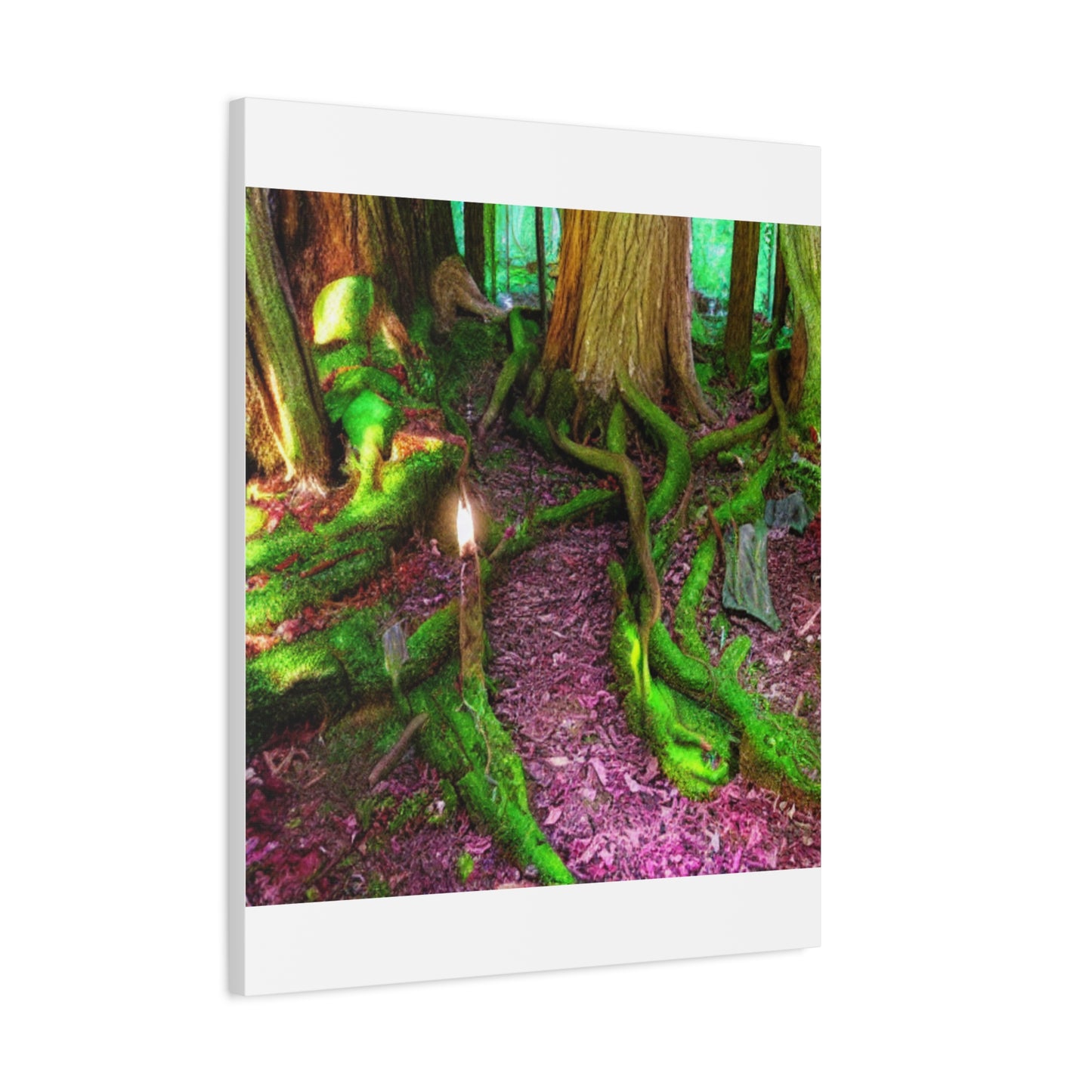 Enchanted Forest Moss Path Canvas Print — Matte Stretched Wall Art
