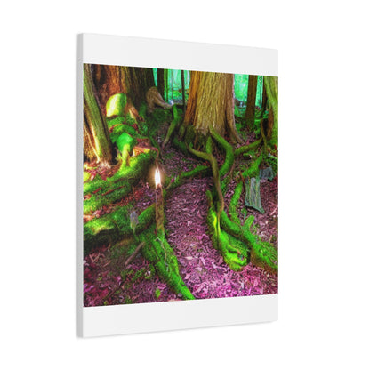 Enchanted Forest Moss Path Canvas Print — Matte Stretched Wall Art