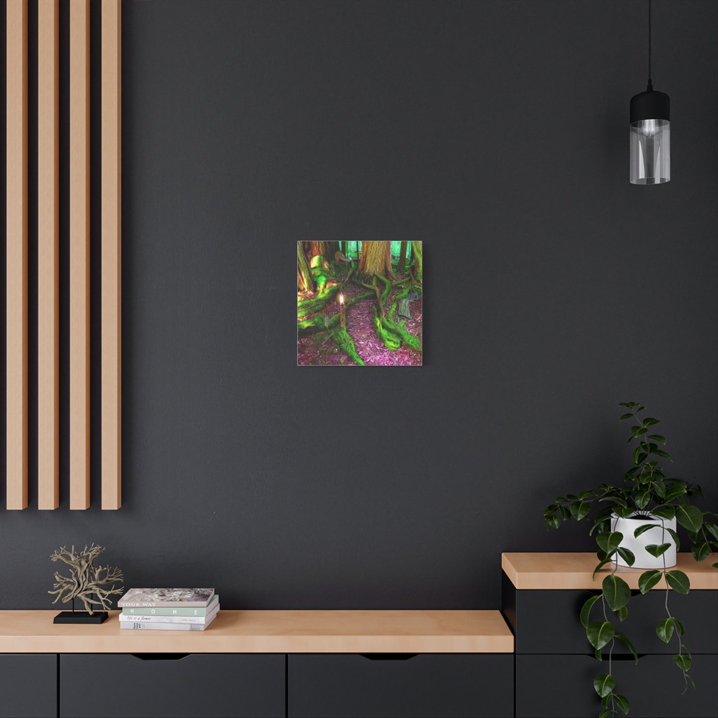 Enchanted Forest Moss Path Canvas Print — Matte Stretched Wall Art