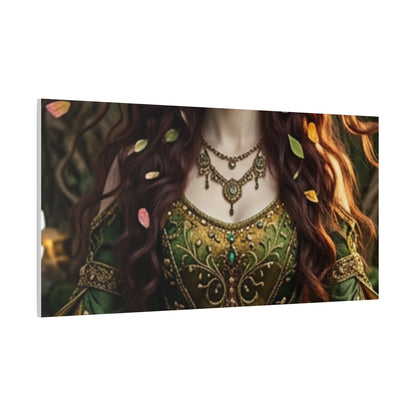 Forest Goddess Canvas Print – Ethereal Redhead Portrait Matte Stretched Wall Art