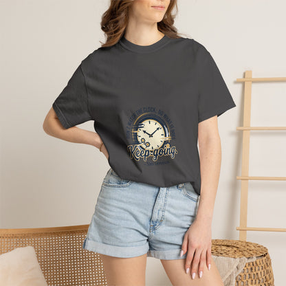 Keep Going Clock Graphic T-Shirt — Inspirational Quote Tee